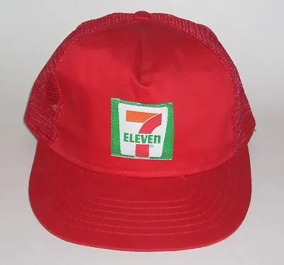 NOS New Vintage 1980's 7-Eleven Red Snapback Mesh Trucker Hat • $24.99