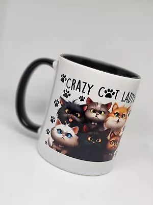 Personalised - CAT - Cats - Crazy Cat Lady’ Funny Ceramic Coffee Mug Cup Novelty • £8.99