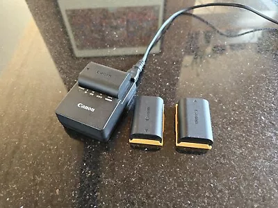 Genuine Canon Lc-e6e Charger With 3 LP - E6N Batteries • £60