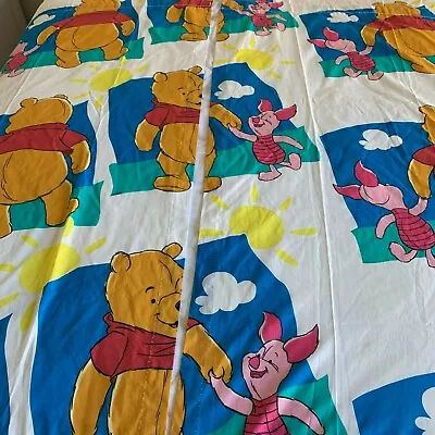 Winnie The Pooh/Piglet Curtains Vintage 2-Panel Pack Cotton Sz 39W X 65L Inches • $39.95