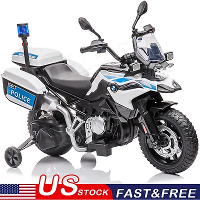 Licensed BMW 12V Electric Kids Ride On Police Motorcycle Toys W/ Training Wheels • $219.99