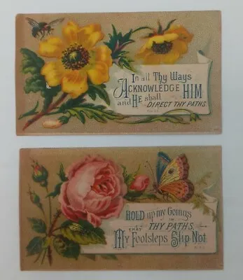 Lot Of 2 Victorian 1886 Vintage Trade Cards RELIGIOUS Bible Psalms & Proverbs  • $27.99