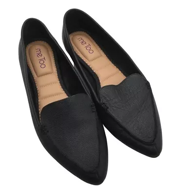 ME TOO Loafers Womens Size 9 M Black Soft Pebbled Leather Cori Slip-On Flats EUC • $32