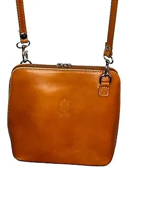 Vera Pelle Italian Leather Mini Crossbody Bag Burnt Orange Read Desc • $18.99