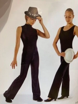 £7.50 • Buy Modern Jazz Tap BLACK Zip Back Bootleg Catsuit Dance Costume Size 1 Child Small