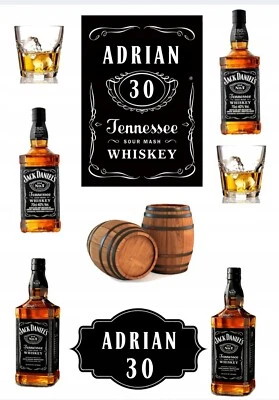 $18.81 • Buy Edible Jack Daniels Whiskey Cake Topper Cake Picture Zuckerbild + & Text