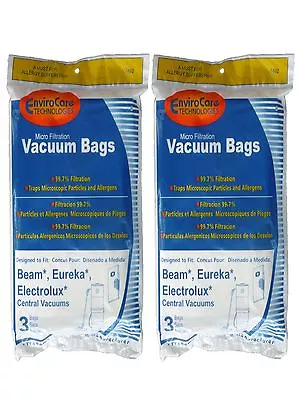 6 (6 Gallon) Allergy Central Vacuum Bags For Beam Eureka Electrolux Singer... • $14.99