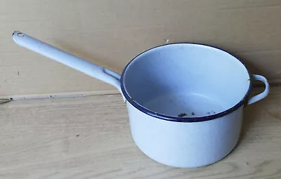 Vintage Enamel SAUCEPAN 1950s Old Kitchenalia Display Collectable Retro 50's • $16