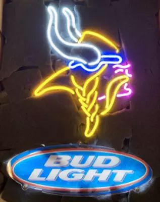 Minnesota Vikings Light Logo 4 X20  Neon Sign Lamp Hanging Nightlight Beer EY  • $212.70