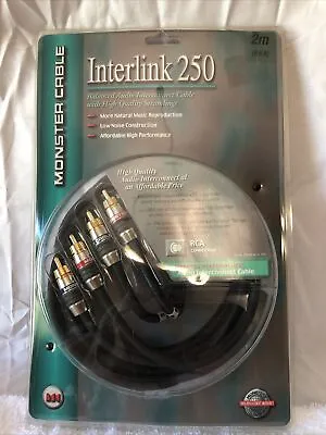 NEW Monster Cable Interlink 250 2m/6.6ft RCA Connection Audio Interconnect • $29.95