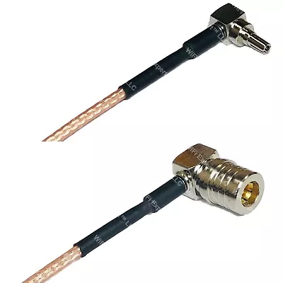 RG316 CRC9 MALE ANGLE To QMA MALE ANGLE RF Cable Rapid-SHIP LOT • $9.24