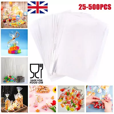 Clear Cellophane Cello Display Bags Large Small Sweets Candy Cake Pop Wrap Party • £51.59