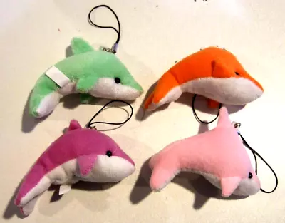 Lot Of 4 Soft Plush Dolphins For Phone Purse Backpack Charm Strap - NWOT (#5) • $4.99