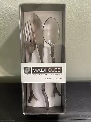 Madhouse By Michael Aram Designs 12 Count Twigs Cutlery Plastic New In Box • $16