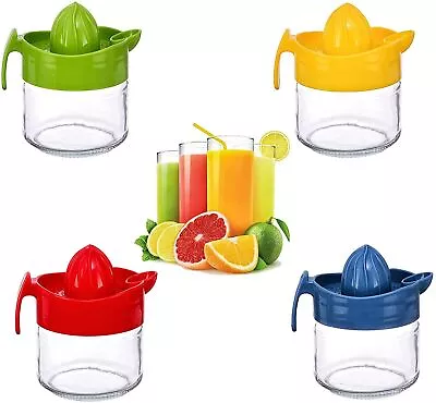 Glass Fruit Juicer Lemon Lime Orange Citrus Squeezer Hand Press Manual Juicer • £6.98