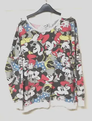 Disney Mickey & Minnie Mouse Sweatshirt. Size 16. 100% Cotton. Multicoloured. • £3