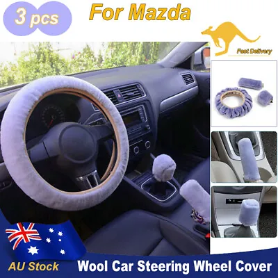 15 /38cm Faux Sheepskin Car Steering Wheel Cover For Mazda 3pcs For Woman Gifts • $17.59