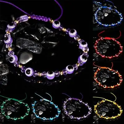 Fashion Evil Eye Crystal Bracelet Chain Adjustable Women Men Turkish Jewelry New • $0.92