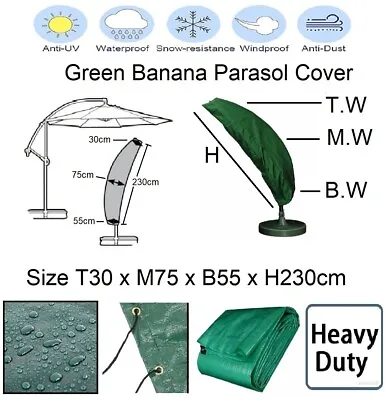 £8.99 • Buy 3M Parasol Cover Waterproof Garden Banana Umbrella Cantilever PE Parasol Cover
