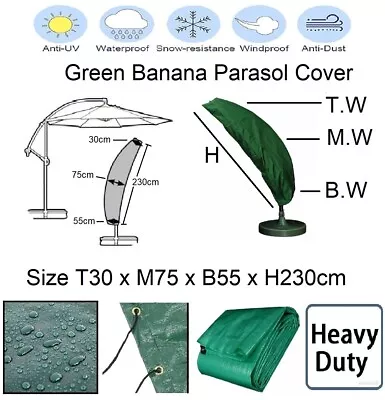 3M Parasol Cover Waterproof Garden Banana Umbrella Cantilever PE Parasol Cover • £6.99