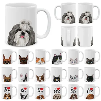I Love My Dog Design Ceramic Coffee Milk Mug Tea Cup With Handgrip 11 Oz • $15.99