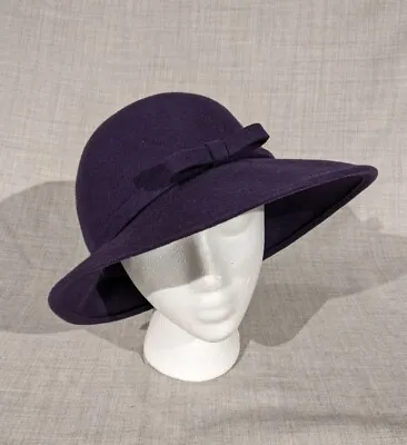 WOMEN’S HAT Purple “AQUA” Made In Italy 100% Wool Size M Medium • $29.40