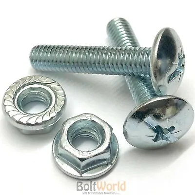 £2.58 • Buy M6 Roofing Cable Tray Screws Bolts + Serrated Flange Nuts, Zinc Pozi Combo Drive