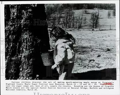 Press Photo Kids Learn About Maple Syrup At Highland County Maple Sugar Festival • $15.99