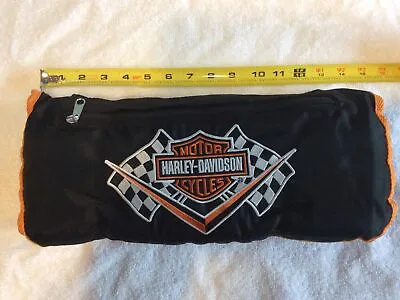 Harley Davidson Motorcycle Black Roll Up Blanket Tarp Fleece Lined  54 X 53 • $29.99