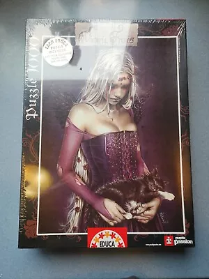 Educa Puzzle Rare Gothic Victoria Frances Angel Of Death Art Cat BRAND NEW SEAL • $34.99