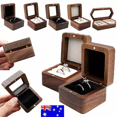 Ring Storage Box Wooden Box Jewelry Display Proposal Engagement Wedding Ceremony • $14.66