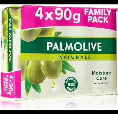 Palmolive Naturals Olive Oil  Soap Bar Moisture Skin 4 Pack  4×90G Bars • £6.99