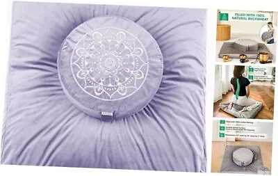  Large Meditation Cushion And Zabuton Mat Set Meditation Pillow Romantic Purple • $123.72