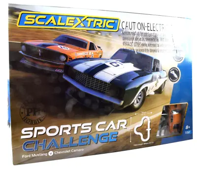 Scalextric Sports Car Challenge - Mustang / Camaro 1:32 Slot Car Race Set C1445T • $189.99