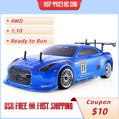 HSP 94123 Racing Drift RC Blue Car 4wd 1:10 Electric On Road RTR Remote Control • $189