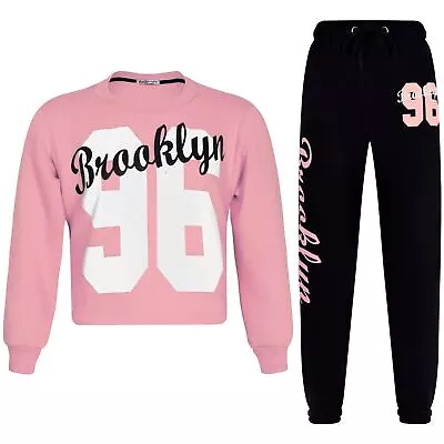 Kids Boys Girls Sweat Suit Tracksuit Top Trouser 2 Piece Lounge Suit • £14.99