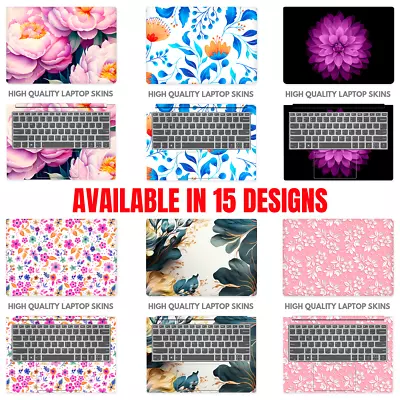 Flower Floral Laptop Vinyl Decal Skin Sticker ACER HP DELL ASUS 11 - 17 Inches • £12.59