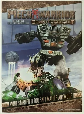 Mechwarrior Counterassault Print Ad Game Poster Art PROMO Official Battletech • $14.99