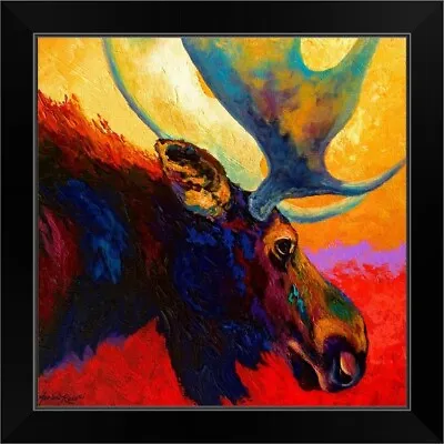 Alaska Spirit Moose Black Framed Wall Art Print Wildlife Home Decor • $64.99