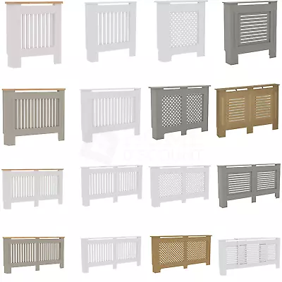 White Radiator Cover MDF Small Large Modern Wood Slat Grill Cabinet Furniture • £74.99