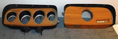 1969 Mustang Shelby ORIG DELUXE DECOR DASH TEAK WOODGRAIN GAUGE & CLOCK PANELS • $699