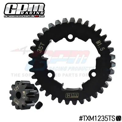 GPM Medium Carbon Steel Motor Gear 12T With 35T Spur Gear For TRAXXAS 1/5 X-Maxx • $72.33