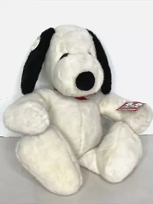 VTG Knott's Berry Farm SNOOPY PEANUTS Classic Plush Red Bow Tags 18  Determined • $24