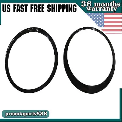 For Mini Cooper R55 R56 2007-2015 Headlight Trim Ring Left+Right Glossy Black • $23.80