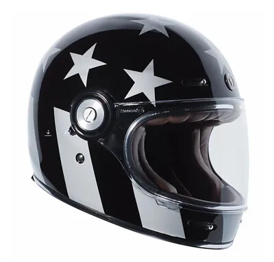 Torc T1 Capain Vegas Gloss Black Retro Full Face Motorcycle Bike Helmet XX Large • $265.99