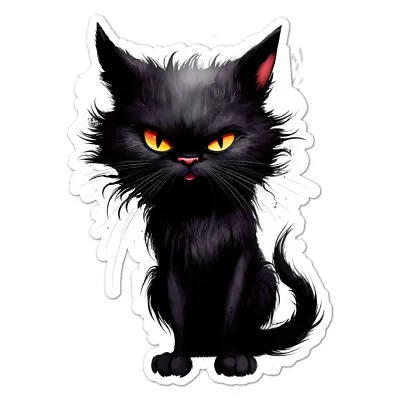 Black Cat Halloween Vinyl Decal Sticker Indoor Outdoor 3 Sizes #9380 • $3.87