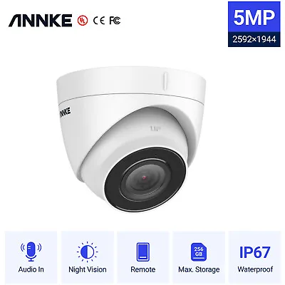 £38.99 • Buy ANNKE Ultra HD 5MP Outdoor POE CCTV Audio Dome Security IP Camera IP67 Remote UK