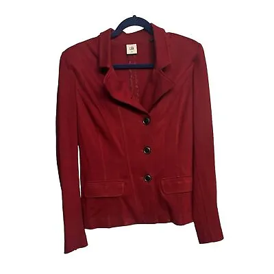 Cabi Ponte Knit Red Ava Outing Blazer Preppy Fitted Office Jacket 10 • $15.99