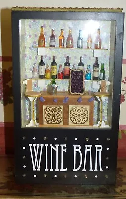 Dollhouse  Wine Bar   Roombox Vintage Lighted • $59.99