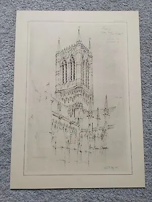 Lincoln Cathedral Central Tower - Antique/Vintage Plate - 1888 • £14.99